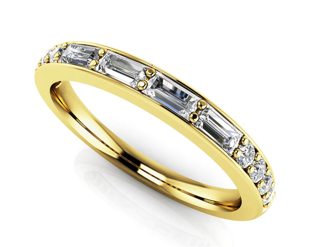 Alluring Baguette And Round Diamond Anniversary Band Diamond with 0.46 ct.(finished) 3.2x1.5mm, 1.7mm - Luxury Time NYC