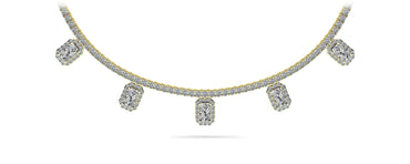 Alluring Diamond Tennis Diamond Necklace with 8.17 ct.(finished) 5x3mm, 1.1mm, 2.2mm - Luxury Time NYC
