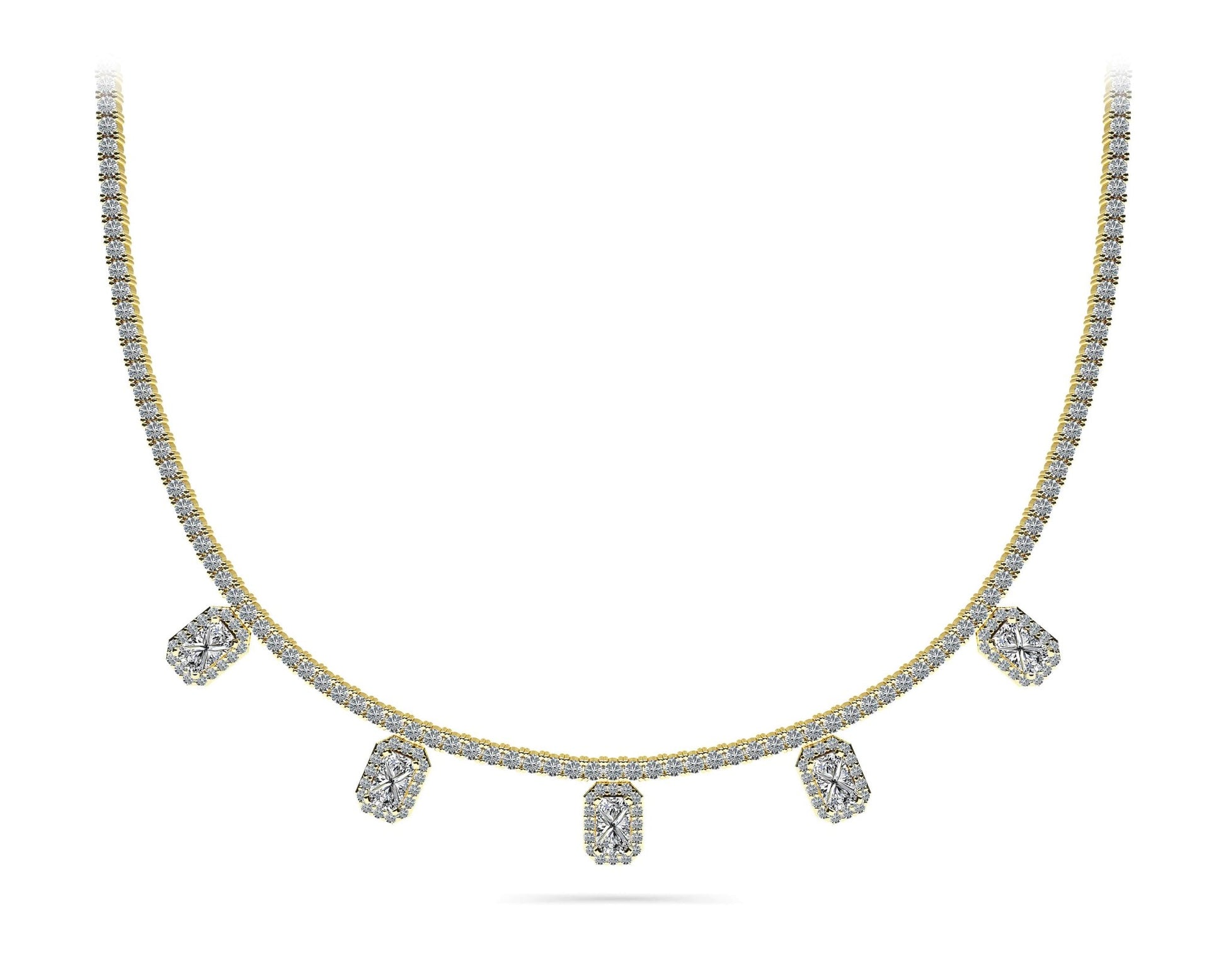 Alluring Diamond Tennis Lab - Grown Diamond Necklace with 8.17 ct.(finished) 5x3mm, 1.1mm, 2.2mm - Luxury Time NYC