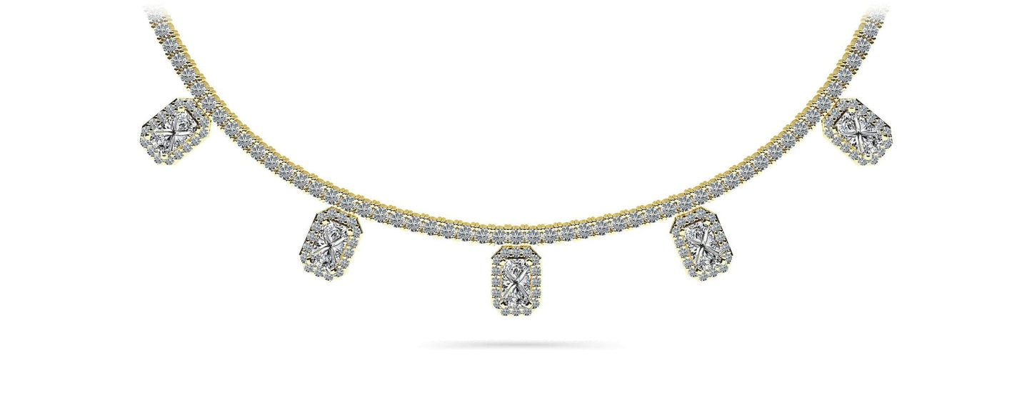 Alluring Diamond Tennis Lab - Grown Diamond Necklace with 8.17 ct.(finished) 5x3mm, 1.1mm, 2.2mm - Luxury Time NYC