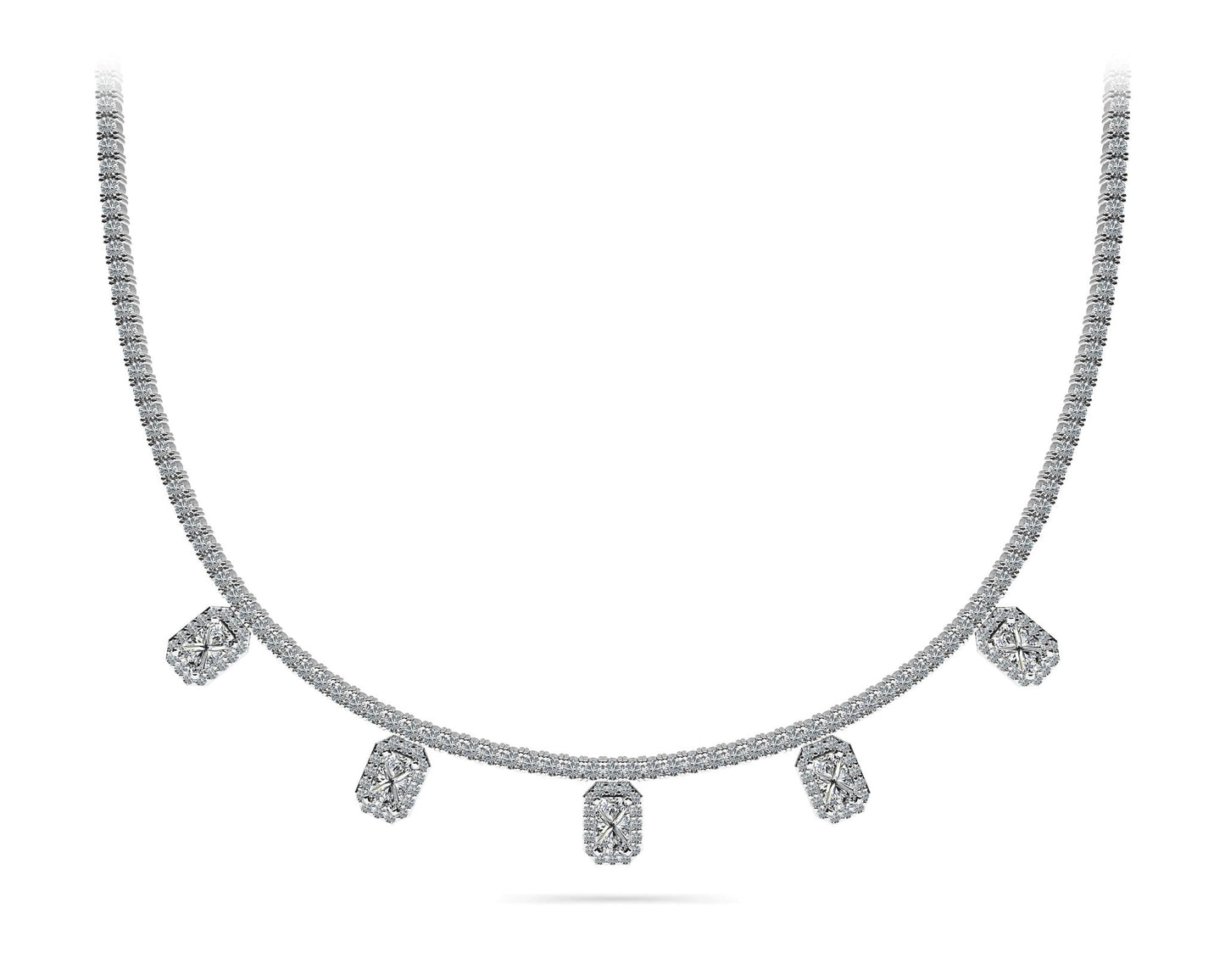 Alluring Diamond Tennis Lab - Grown Diamond Necklace with 8.17 ct.(finished) 5x3mm, 1.1mm, 2.2mm - Luxury Time NYC