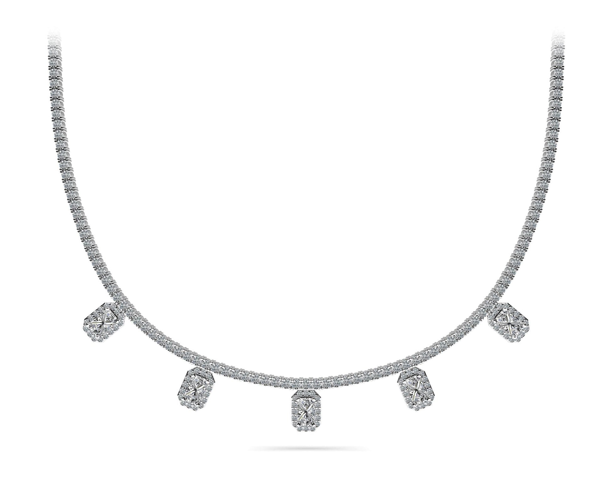 Alluring Diamond Tennis Lab - Grown Diamond Necklace with 8.17 ct.(finished) 5x3mm, 1.1mm, 2.2mm - Luxury Time NYC