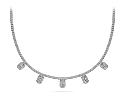 Alluring Diamond Tennis Lab - Grown Diamond Necklace with 8.17 ct.(finished) 5x3mm, 1.1mm, 2.2mm - Luxury Time NYC