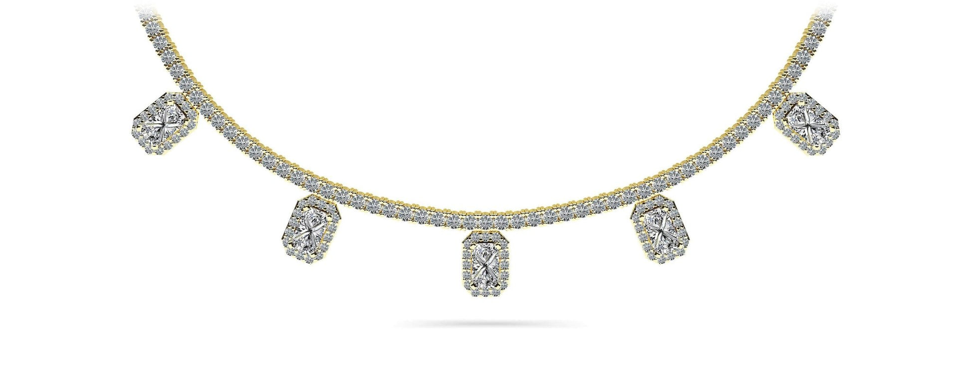 Alluring Diamond Tennis Lab - Grown Diamond Necklace with 9.36 ct.(finished) 6x4mm, 1mm, 2.2mm - Luxury Time NYC