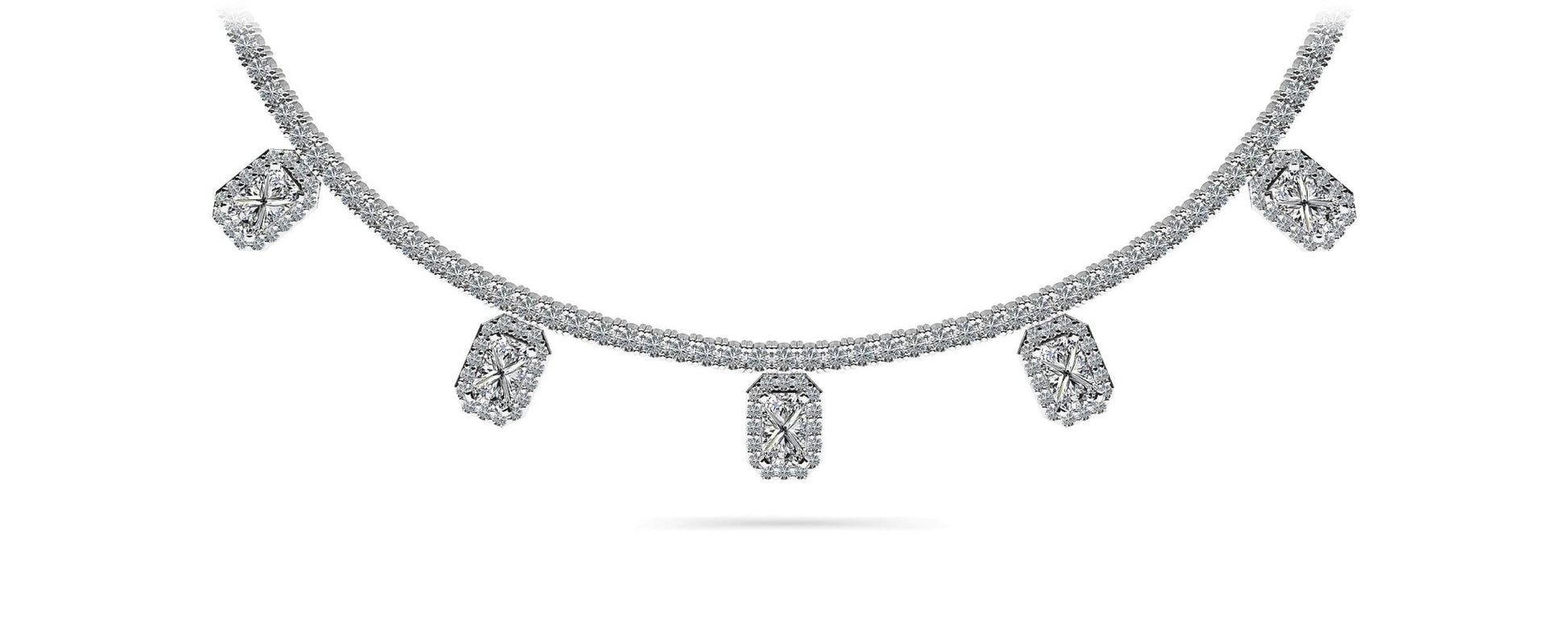 Alluring Diamond Tennis Lab - Grown Diamond Necklace with 9.36 ct.(finished) 6x4mm, 1mm, 2.2mm - Luxury Time NYC