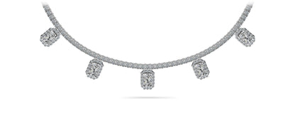 Alluring Diamond Tennis Lab - Grown Diamond Necklace with 9.36 ct.(finished) 6x4mm, 1mm, 2.2mm - Luxury Time NYC