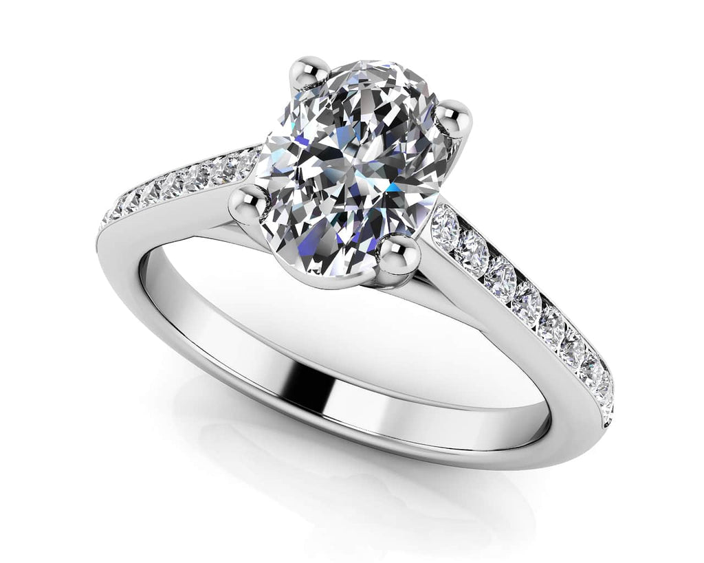 Alluring Oval Diamond Engagement Ring with 0.51 ct. (0.33 ct. center diamond) - Luxury Time NYC