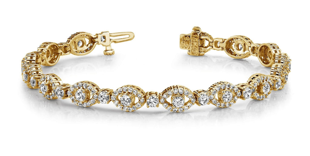 Almond Link Diamond Bracelet with 4.18 ct.(finished) 1.2mm, 2.7mm - Luxury Time NYC