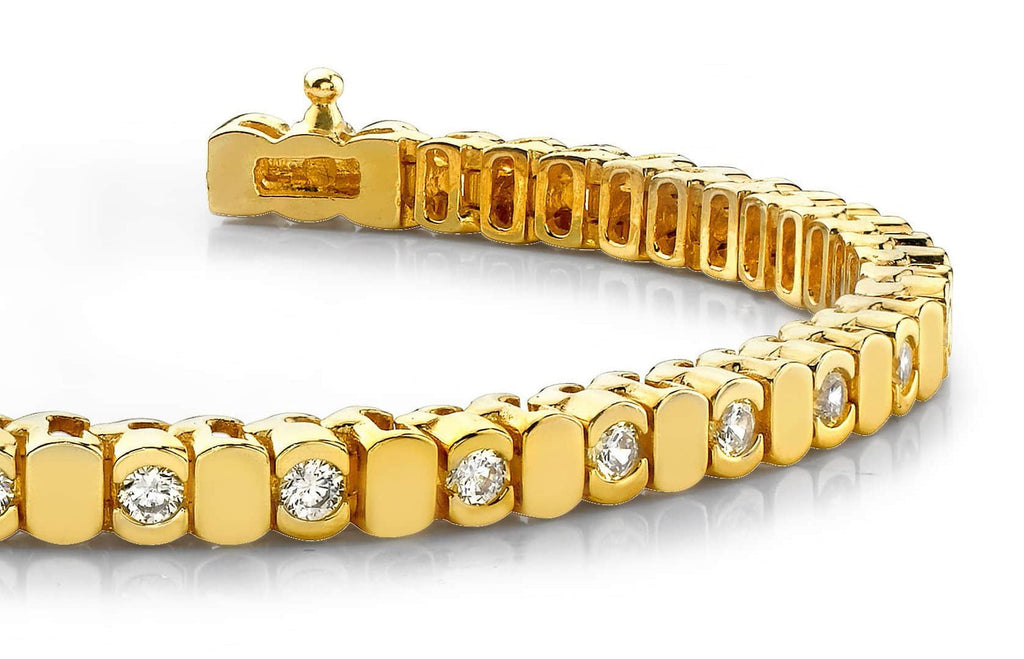 Alternating Bezel Diamond Bracelet with 0.96 ct.(finished) 2.0mm - Luxury Time NYC