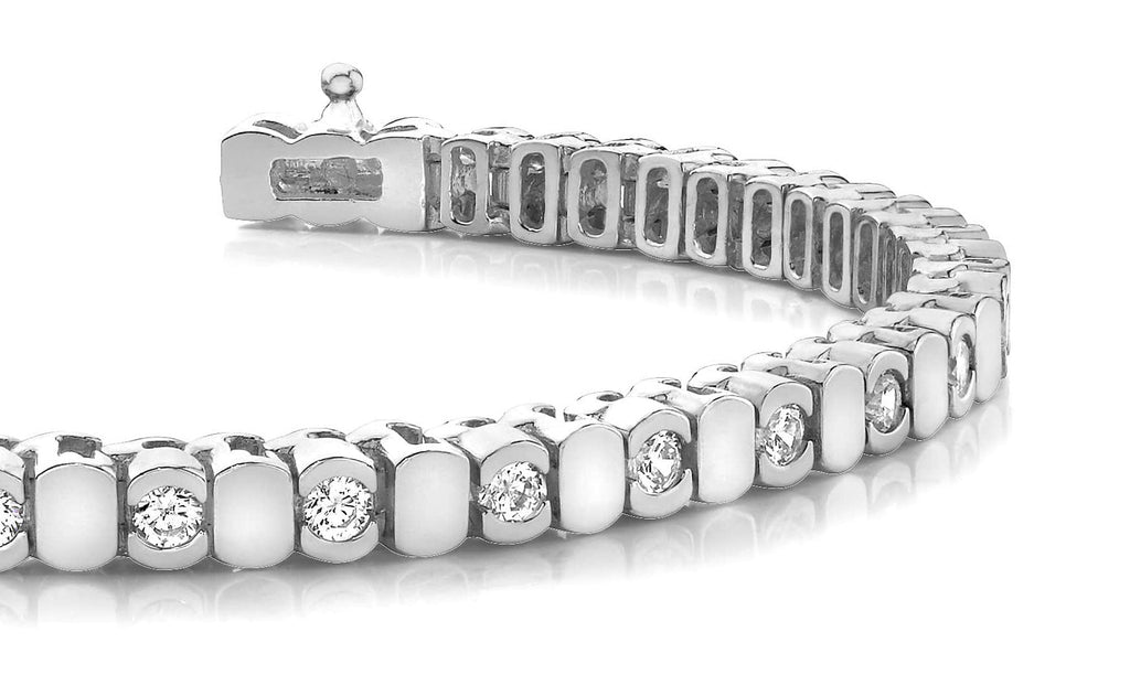 Alternating Bezel Diamond Bracelet with 5.00 ct.(finished) 4.0mm - Luxury Time NYC