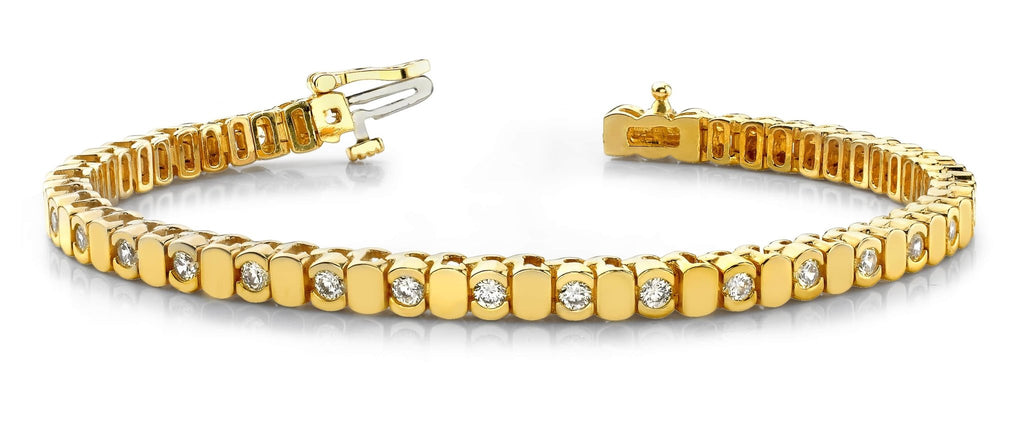 Alternating Bezel Lab - Grown Diamond Bracelet with 2.50 ct.(finished) 3.0mm - Luxury Time NYC