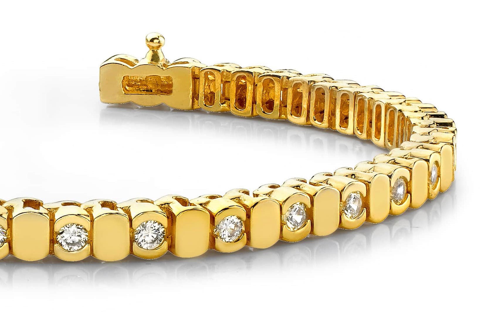 Alternating Bezel Lab - Grown Diamond Bracelet with 5.00 ct.(finished) 4.0mm - Luxury Time NYC