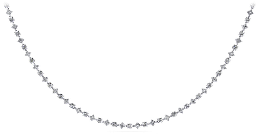 Alternating Clusters Diamond Lab - Grown Diamond Necklace with 17.89 ct.(finished) 2.3mm, 5mm - Luxury Time NYC