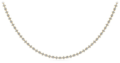Alternating Clusters Diamond Necklace with 10.85 ct.(finished) 1.8mm, 4mm - Luxury Time NYC