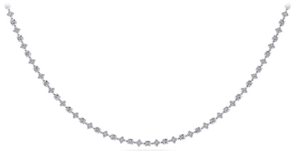Alternating Clusters Diamond Necklace with 8.16 ct.(finished) 1.6mm, 3.5mm - Luxury Time NYC