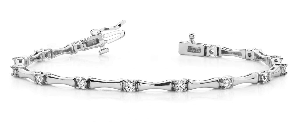 Alternating Diamond Column Lab - Grown Diamond Bracelet with 1.47 ct.(finished) 3mm - Luxury Time NYC