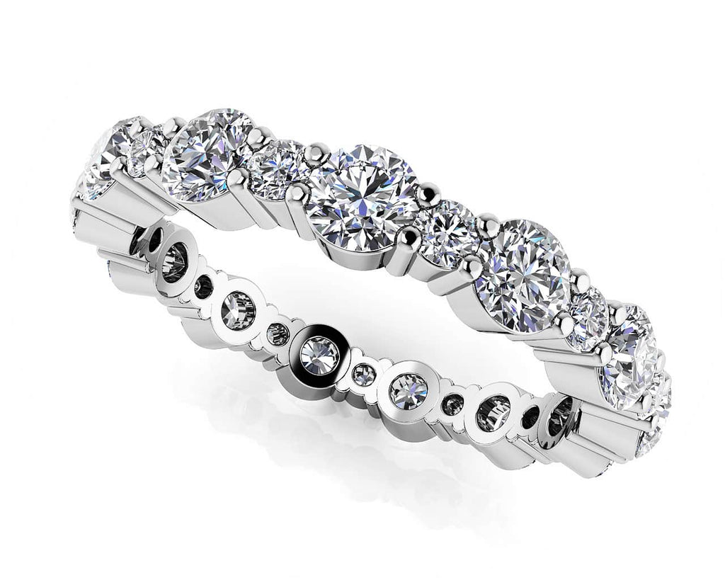 Alternating Diamond Eternity Ring In Diamond with 1.10 ct.(finished) 1.4mm, 2.5mm - Luxury Time NYC