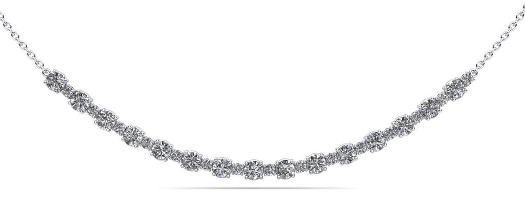 Alternating Diamond Tennis Diamond Necklace with 1.41 ct.(finished) 1.4mm, 2.6mm - Luxury Time NYC