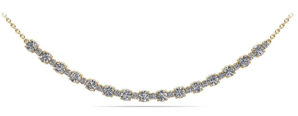 Alternating Diamond Tennis Diamond Necklace with 1.41 ct.(finished) 1.4mm, 2.6mm - Luxury Time NYC