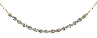 Alternating Diamond Tennis Diamond Necklace with 1.41 ct.(finished) 1.4mm, 2.6mm - Luxury Time NYC