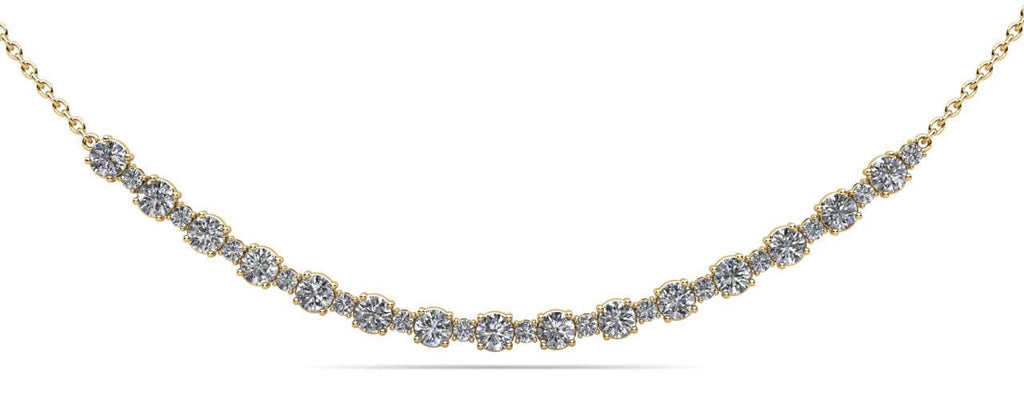 Alternating Diamond Tennis Diamond Necklace with 1.41 ct.(finished) 1.4mm, 2.6mm - Luxury Time NYC