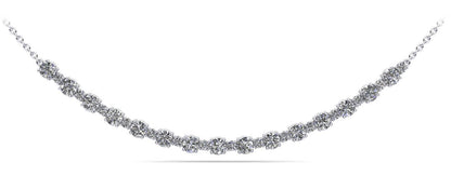 Alternating Diamond Tennis Diamond Necklace with 1.41 ct.(finished) 1.4mm, 2.6mm - Luxury Time NYC