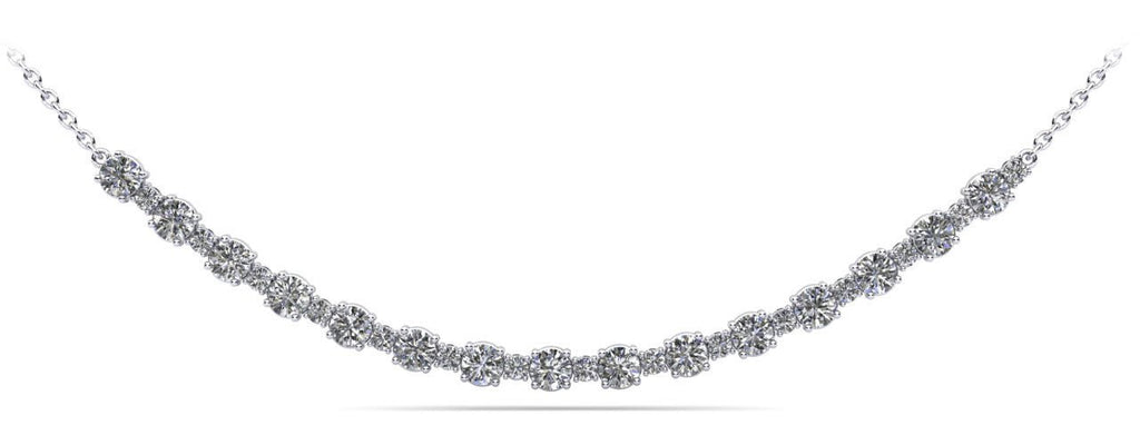 Alternating Diamond Tennis Diamond Necklace with 1.41 ct.(finished) 1.4mm, 2.6mm - Luxury Time NYC