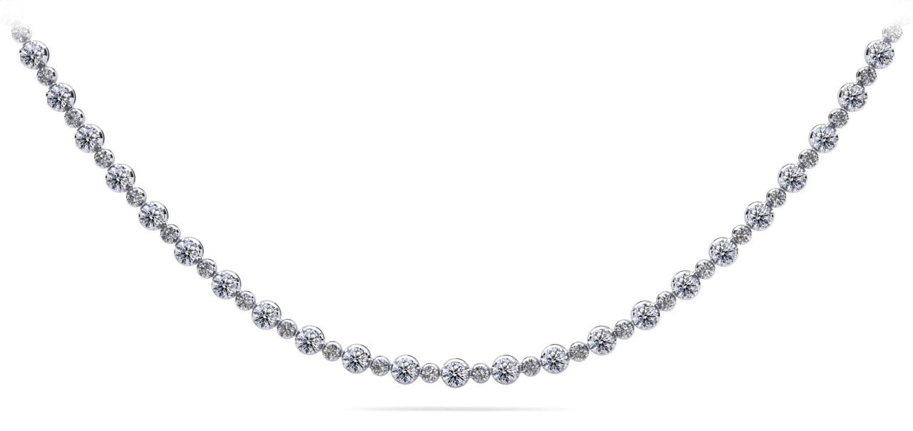 Alternating Diamonds Diamond Necklace with 5.18 ct.(finished) 1.5mm, 2.5mm - Luxury Time NYC