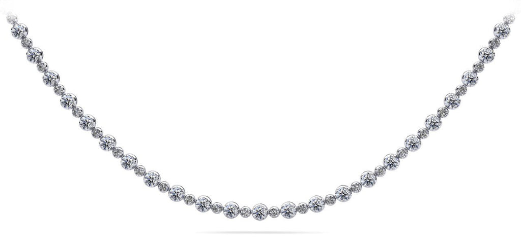 Alternating Diamonds Diamond Necklace with 5.18 ct.(finished) 1.5mm, 2.5mm - Luxury Time NYC