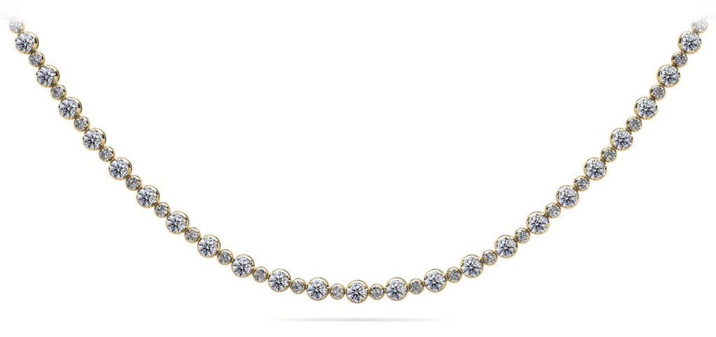 Alternating Diamonds Diamond Necklace with 5.18 ct.(finished) 1.5mm, 2.5mm - Luxury Time NYC