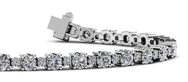 Alternating Lab - Grown Diamond Tennis Bracelet with 6.39 ct.(finished) 2mm, 3.6mm - Luxury Time NYC