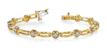 Load image into Gallery viewer, Alternating Round And Bar Link Diamond Bracelet with 0.88 ct.(finished) 2.75mm - Luxury Time NYC