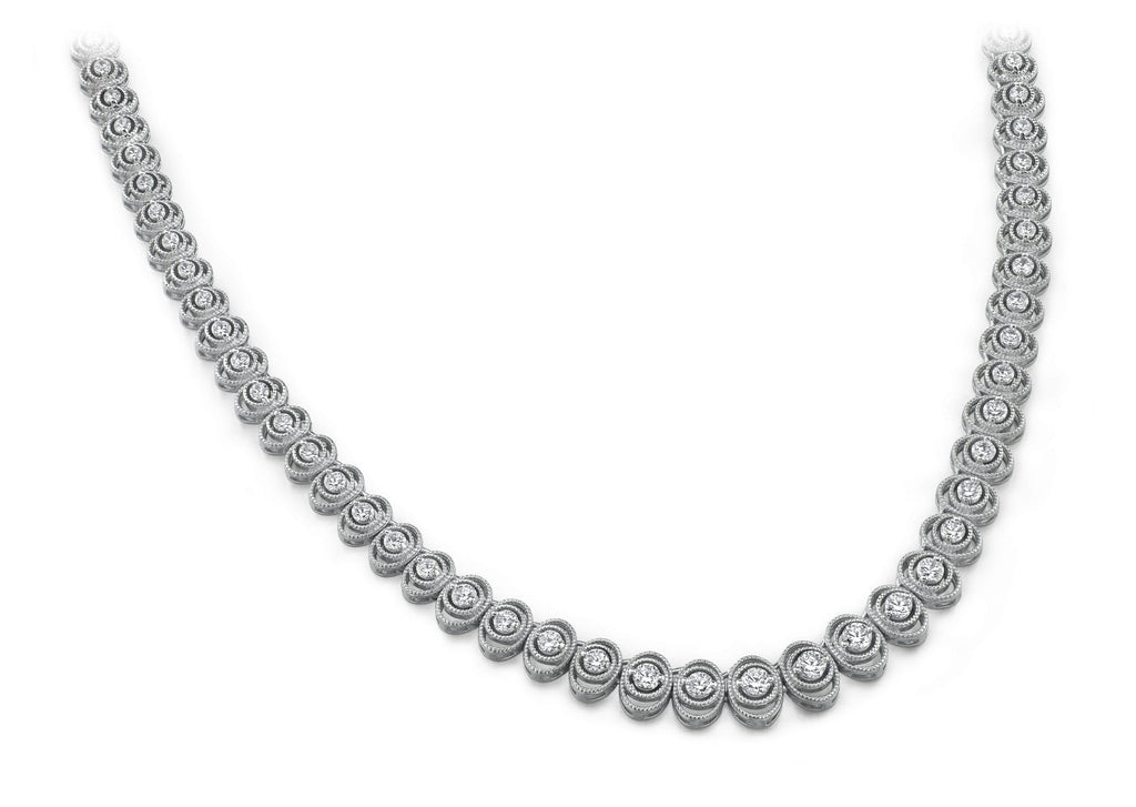 Antique Oval Diamond Lab - Grown Diamond Necklace with 4.04 ct.(finished) - Luxury Time NYC