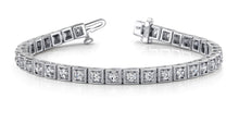 Load image into Gallery viewer, Antique Square Link Diamond Bracelet with 1.55 ct.(finished) 2.0mm - Luxury Time NYC