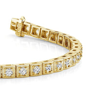 Load image into Gallery viewer, Antique Square Link Diamond Bracelet with 2.03 ct.(finished) 2.2mm - Luxury Time NYC