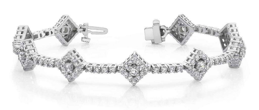 Art Deco Diamond Link Diamond Bracelet with 4.51 ct.(finished) 1.7mm, 2mm, 3mm - Luxury Time NYC