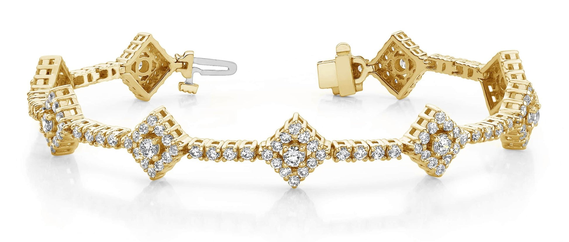 Art Deco Diamond Link Diamond Bracelet with 4.51 ct.(finished) 1.7mm, 2mm, 3mm - Luxury Time NYC