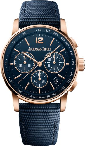 Audemars Piguet Code 11.59 Chronograph 41mm Rose Gold Blue Dial - 26393OR.OO.A027KB.01 - Luxury Time NYC