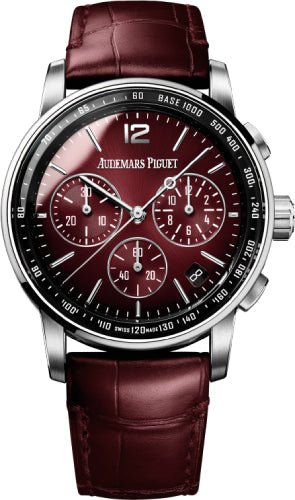 Audemars Piguet Code 11.59 Chronograph 41mm White Gold Burgundy Dial | 26393BC.OO.A068CR.01 - Luxury Time NYC