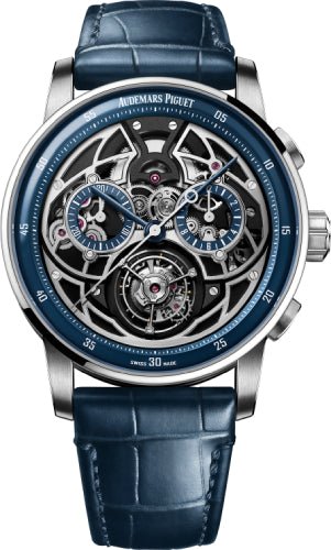 Audemars Piguet Code 11.59 Flying Tourbillon 41mm White Gold Blue Dial | 26396BC.OO.D321CR.01 - Luxury Time NYC