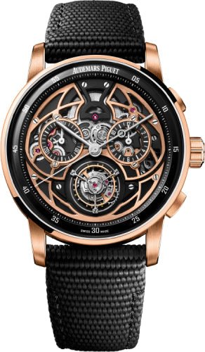 Audemars Piguet Code 11.59 Flying Tourbillon Chronograph 41mm Rose Gold/Black Ceramic Skeleton Dial | 26399NR.OO.D002KB.01 - Luxury Time NYC