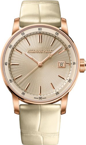 Audemars Piguet Code 11.59 Selfwinding 38mm Pink Rose Gold Ivory Dial | 77410OR.OO.A825CR.01 - Luxury Time NYC