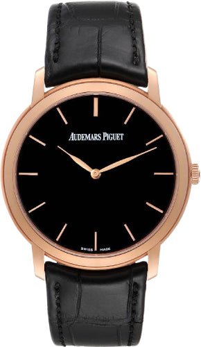 Audemars Piguet Jules Audemars Extra - Thin 41mm Black Index Rose Gold Leather | 15180OR.OO.A002CR.01 - Luxury Time NYC