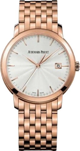 Audemars Piguet Jules Audemars Selfwinding 39mm Silver Guilloche Index Rose Gold | 15172OR.OO.1270OR.01 - Luxury Time NYC