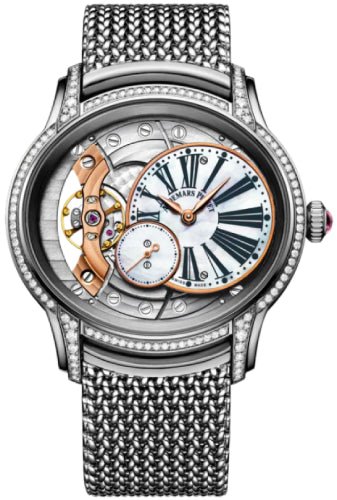 Audemars Piguet Millenary 39.5 mm Hand - Wound Diamond Set White Gold White Mother of Pearl Roman Dial & Diamond Bezel White Gold Bracelet 77247BC.ZZ.1272BC.01 - Luxury Time NYC