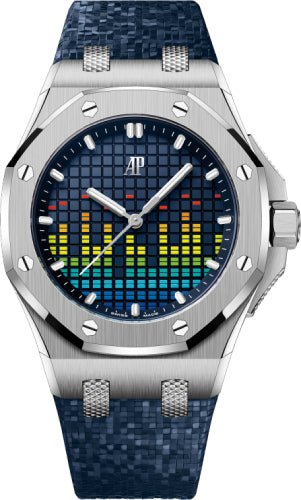 Audemars Piguet Offshore 37mm Music Edition Titanium Blue Dial - 77600TI.OO.A343CA.01 - Luxury Time NYC