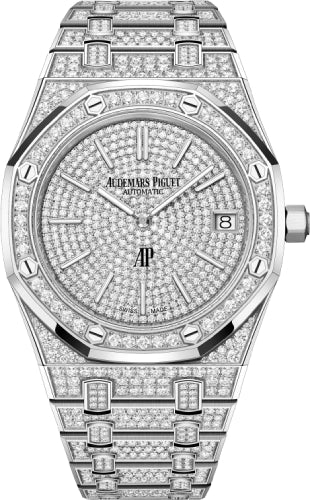 Audemars Piguet Royal 39mm "Jumbo" Extra - Thin White Gold Diamonds | 16202BC.ZZ.1241BC.01 - Luxury Time NYC