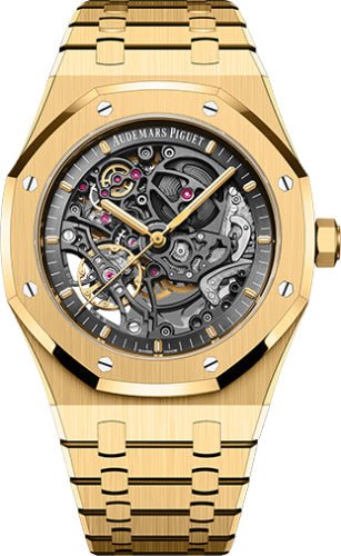 Audemars Piguet Royal 41mm Oak Double Balance Wheel Openworked Yellow Gold | 15407BA.OO.1220BA.01 - Luxury Time NYC