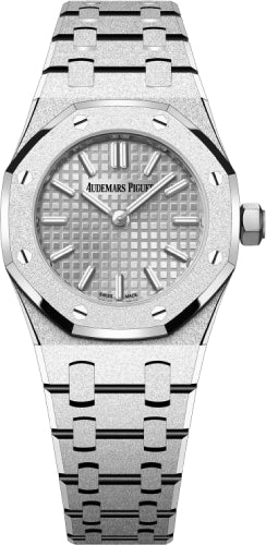 Audemars Piguet Royal Oak - 23mm - Mini Frosted Gold Quartz White Gold Dial | 67630BC.GG.1312BC.01 - Luxury Time NYC