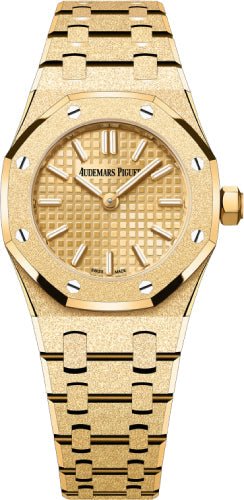 Audemars Piguet Royal Oak 23mm Mini Frosted Gold Quartz Yellow Gold Dial | 67630BA.GG.1312BA.01 - Luxury Time NYC